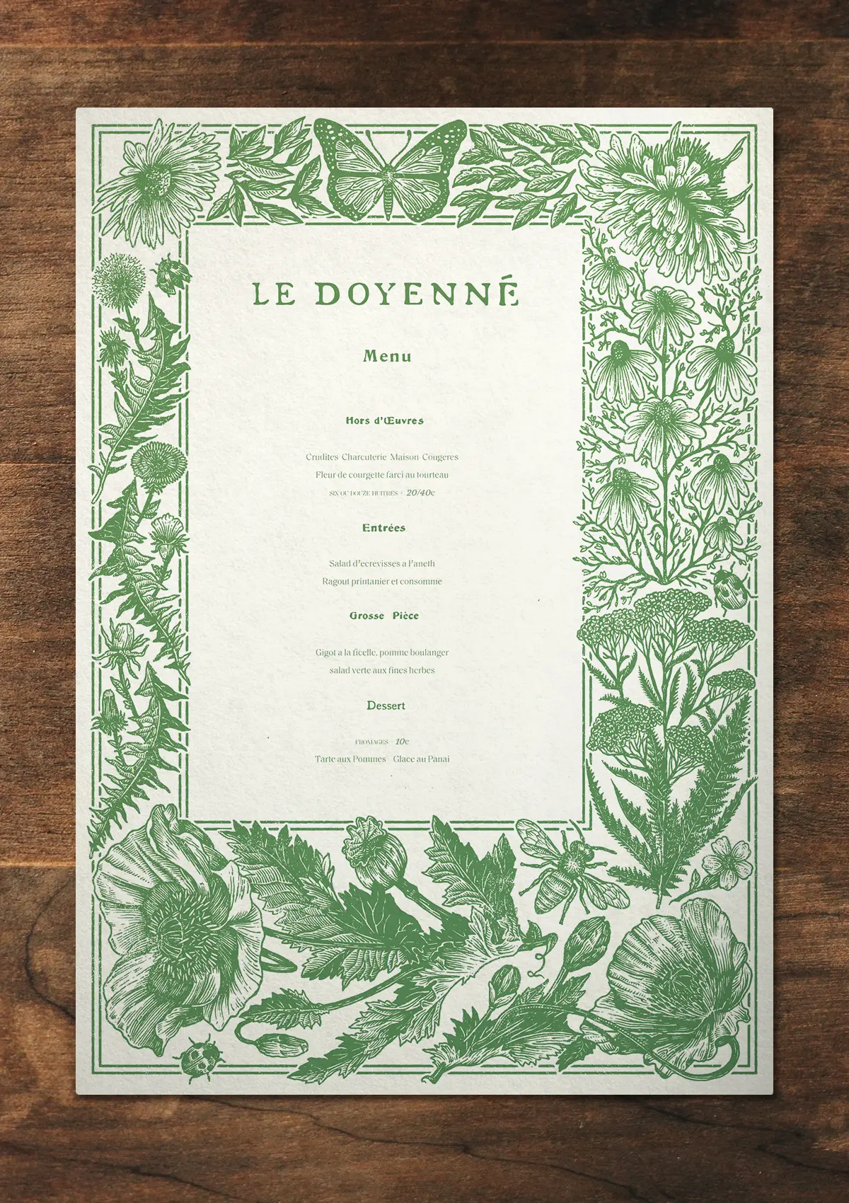 Le Doyenne menu artwork